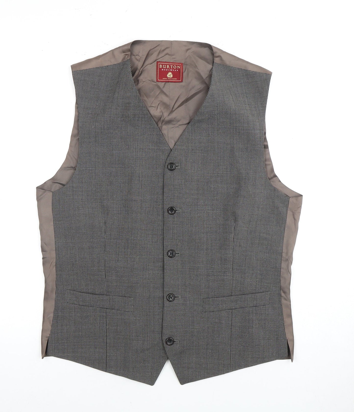 Mens UK Size 38 Burton  Grey Suit Waistcoat