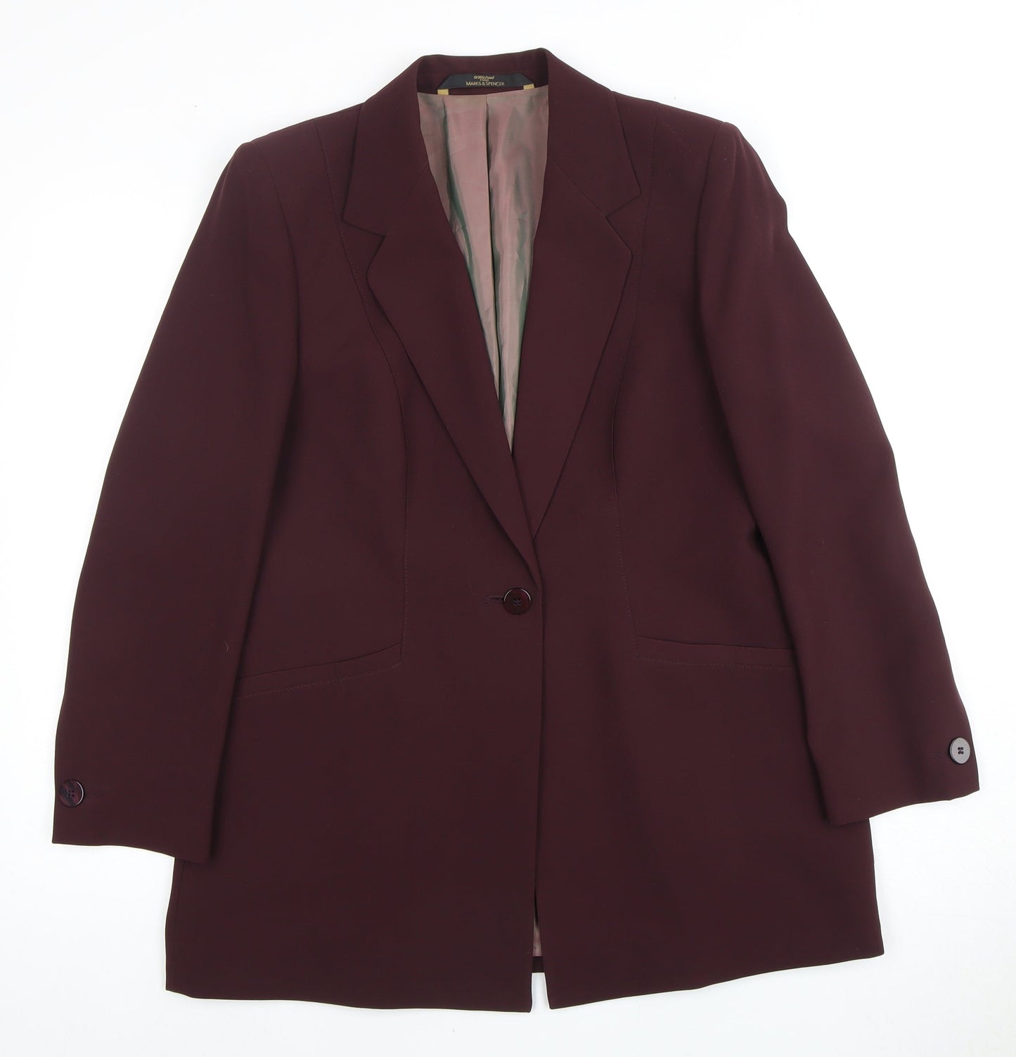 Marks and Spencer Women's Purple Blazer Size 16 Petites