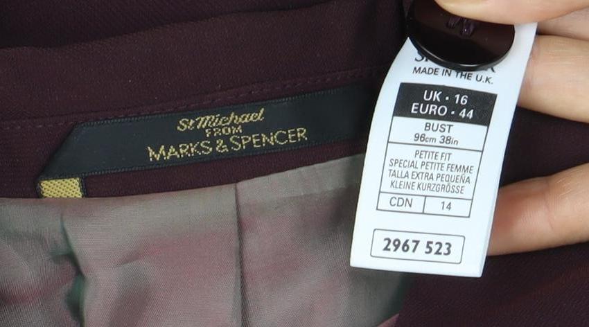 Marks and Spencer Women's Purple Blazer Size 16 Petites