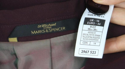 Marks and Spencer Women's Purple Blazer Size 16 Petites