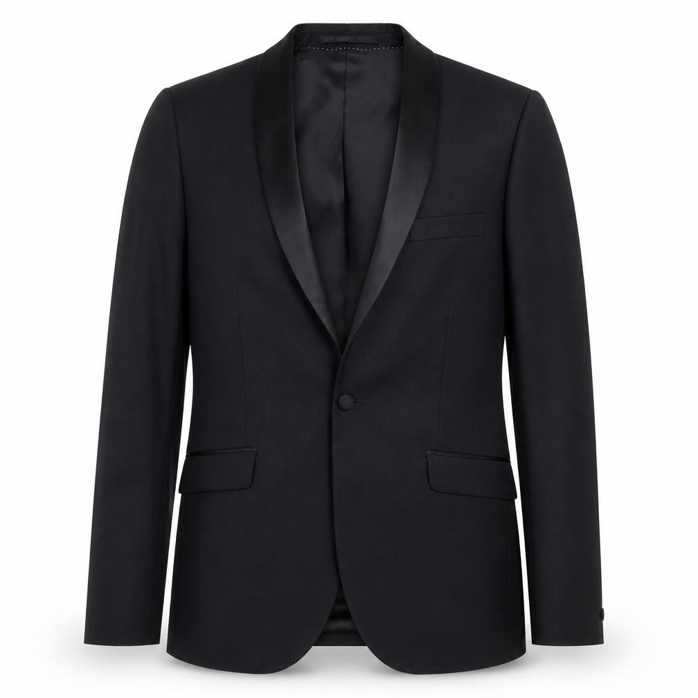 Mens UK Size 38 Topman Regular Black Suit Tuxedo