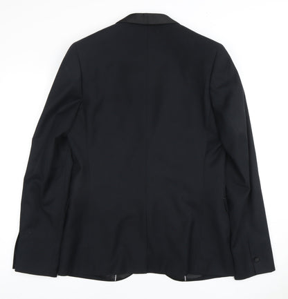 Mens UK Size 38 Topman Regular Black Suit Tuxedo