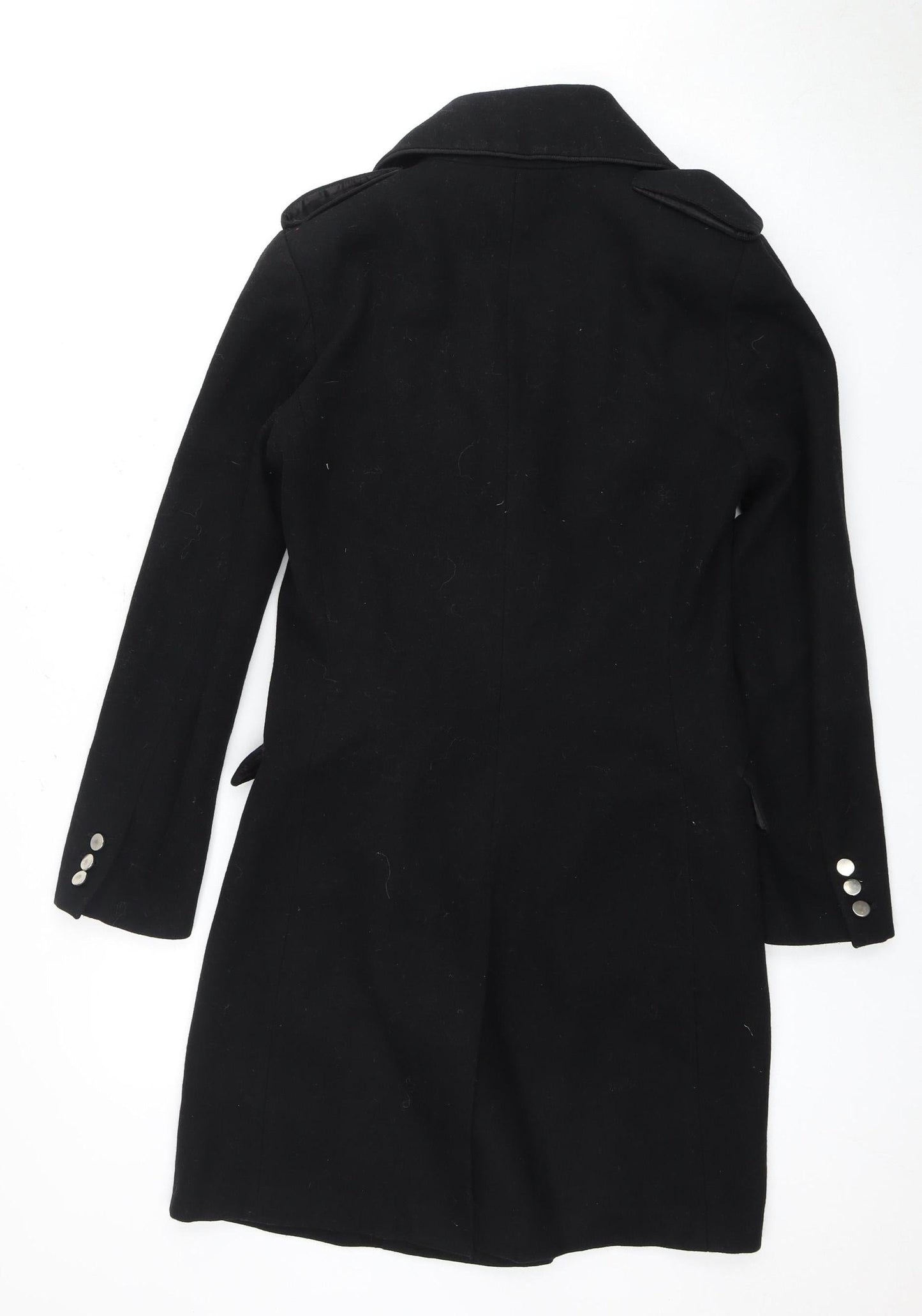 Womens UK Size 8 H&M Black Pea Coat