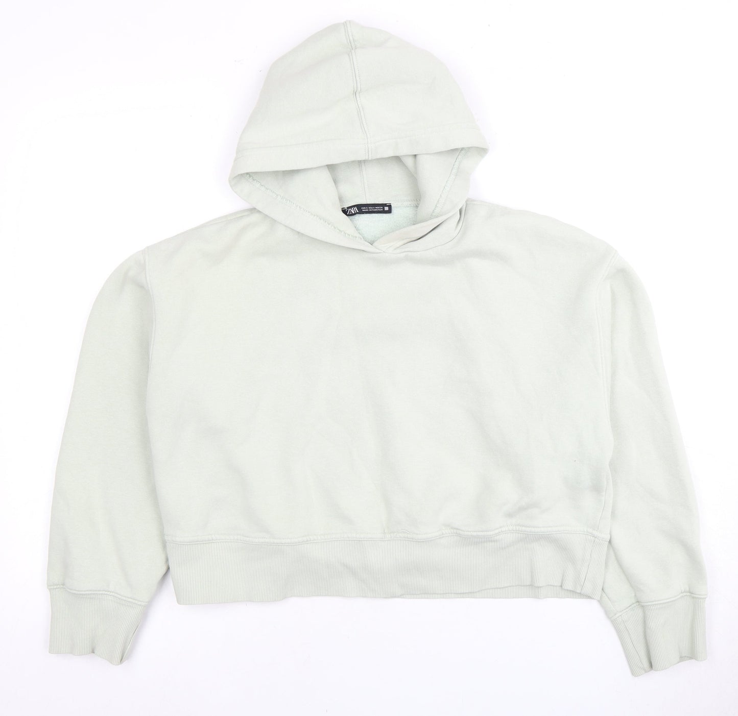 Zara Women's Ivory Fleece Pullover Hoodie, Size S