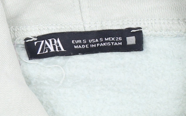Zara Women's Ivory Fleece Pullover Hoodie, Size S