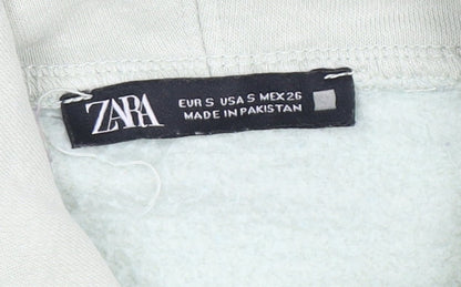 Zara Women's Ivory Fleece Pullover Hoodie, Size S