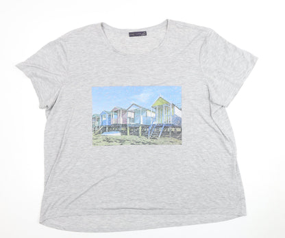 Womens UK Size 18 Marks and Spencer Grey Basic T-Shirt