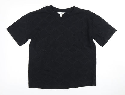 Womens UK Size 10 Marks and Spencer Black Basic T-Shirt