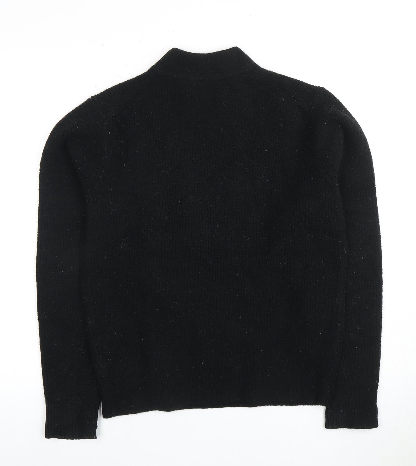 Uniqlo Men's Black XS Pullover Jumper, Mock Neck, Acrylic Blend