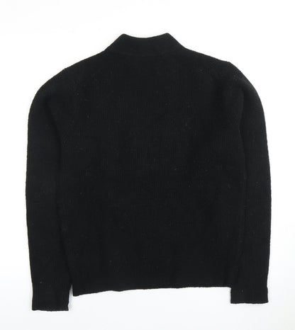Uniqlo Men's Black XS Pullover Jumper, Mock Neck, Acrylic Blend