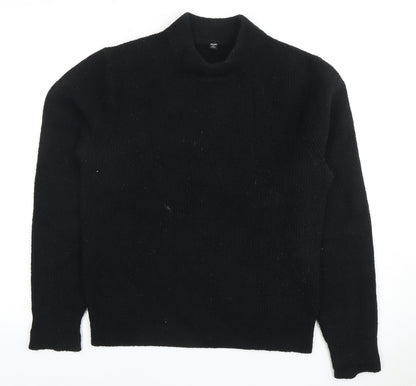 Uniqlo Men's Black XS Pullover Jumper, Mock Neck, Acrylic Blend