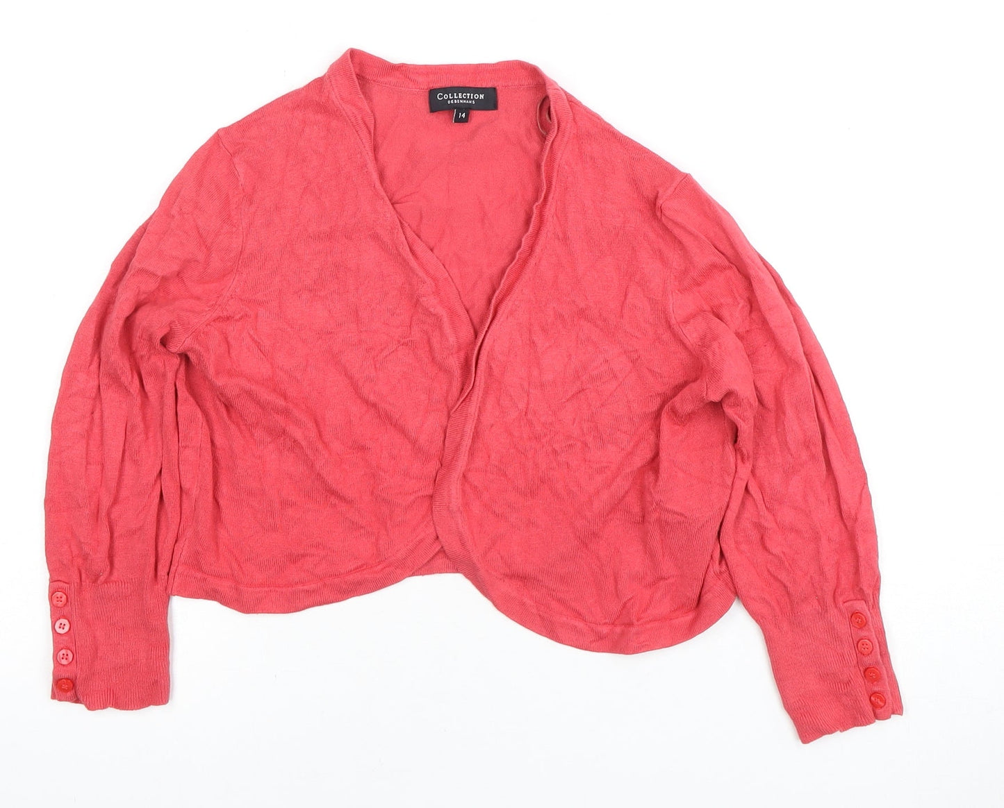 Collection Debenhams Women Red V-Neck Cardigan Size 14
