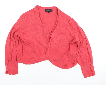 Collection Debenhams Women Red V-Neck Cardigan Size 14