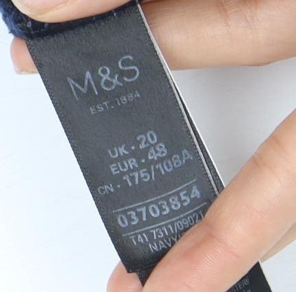 Marks and Spencer Blue Crew Neck Fleece Sweatshirt Unisex Size 20