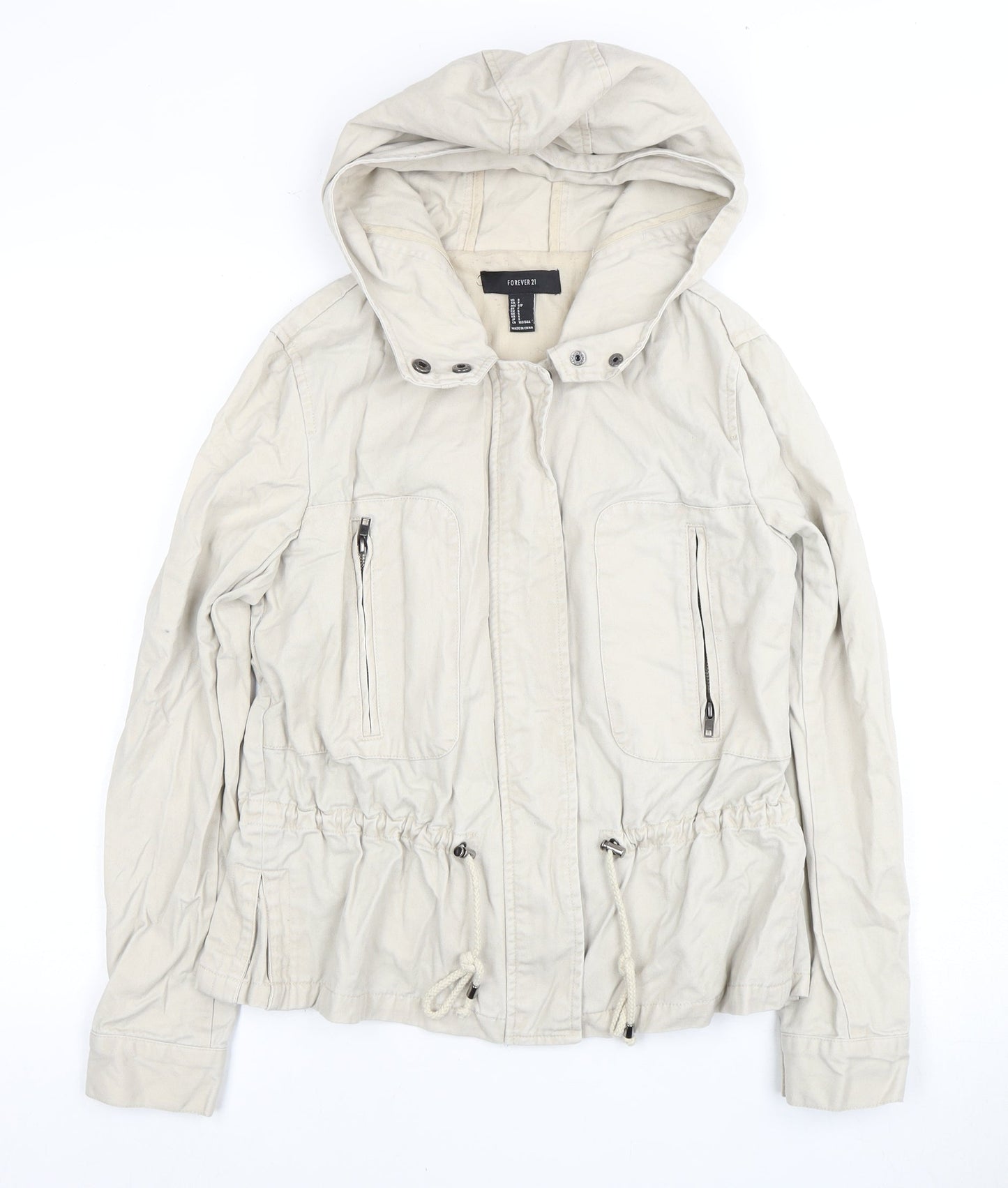 Womens UK Size 8 FOREVER 21 Beige Basic Jacket