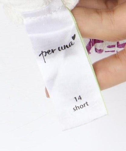 Per Una Women's Ivory Size 14 Studded Jeans