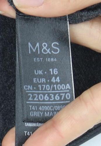 Womens UK Size 16 Marks and Spencer Grey Vest Jumper