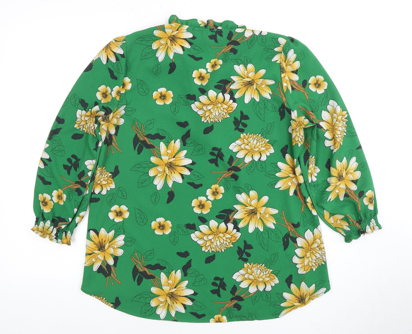 Carolina Belle Women's Green Floral Blouse M