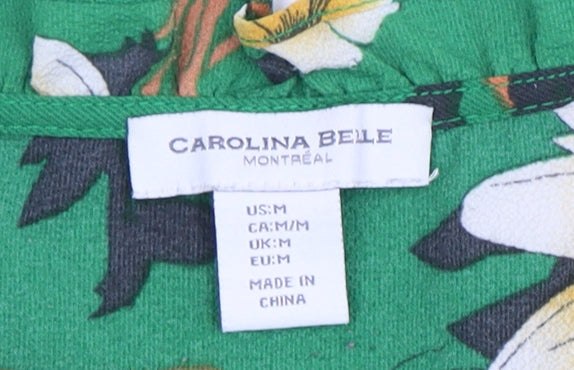 Carolina Belle Women's Green Floral Blouse M