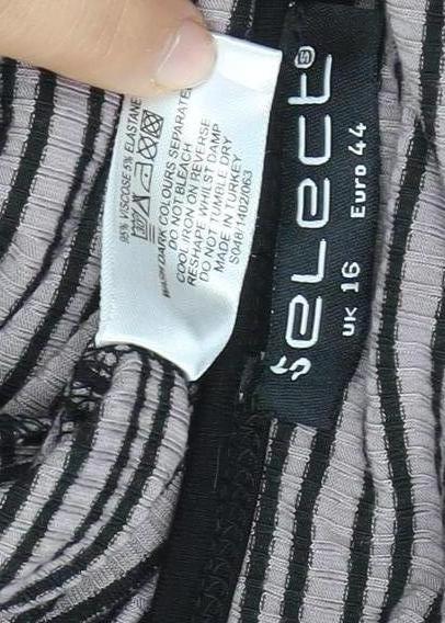 Womens UK Size 16 Select Black Basic T-Shirt