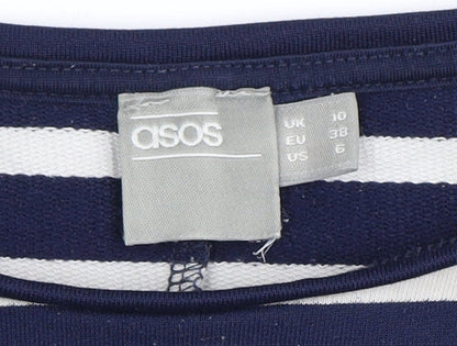 Womens UK Size 10 ASOS Blue Basic T-Shirt