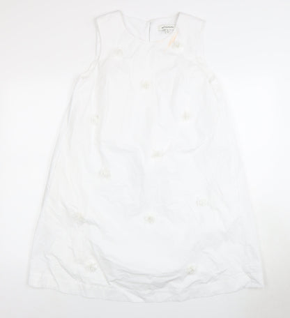 Autograph Women's White Sleeveless Embroidered Dress, Size 10