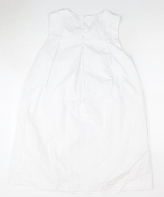 Autograph Women's White Sleeveless Embroidered Dress, Size 10