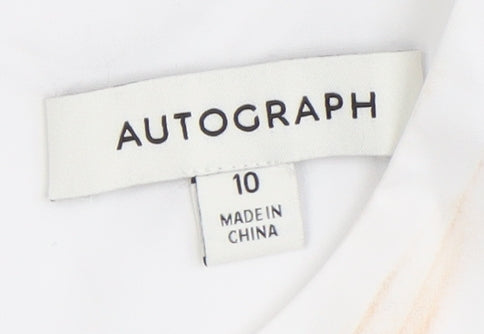 Autograph Women's White Sleeveless Embroidered Dress, Size 10