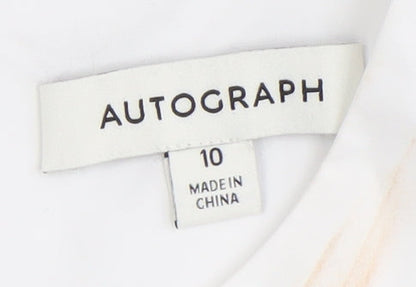 Autograph Women's White Sleeveless Embroidered Dress, Size 10