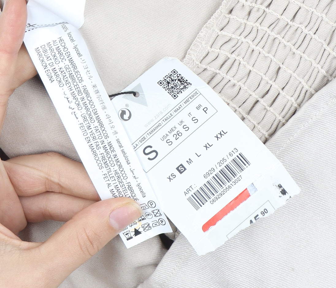 Womens UK Size S Zara Beige Camisole Blouse