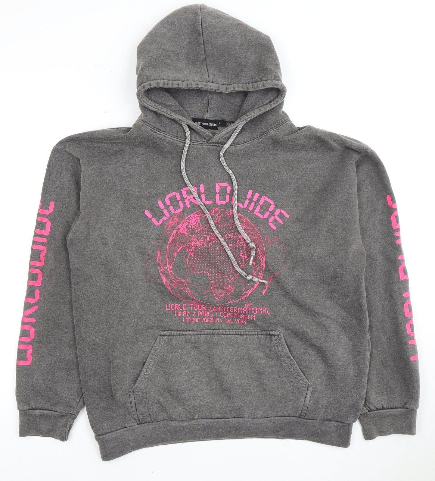 PrettyLittleThing Women's Grey L Pullover Hoodie