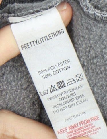 PrettyLittleThing Women's Grey L Pullover Hoodie