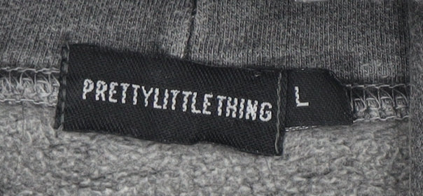 PrettyLittleThing Women's Grey L Pullover Hoodie