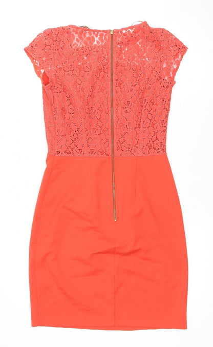 Amari Women's Orange Knee Length Shift Dress