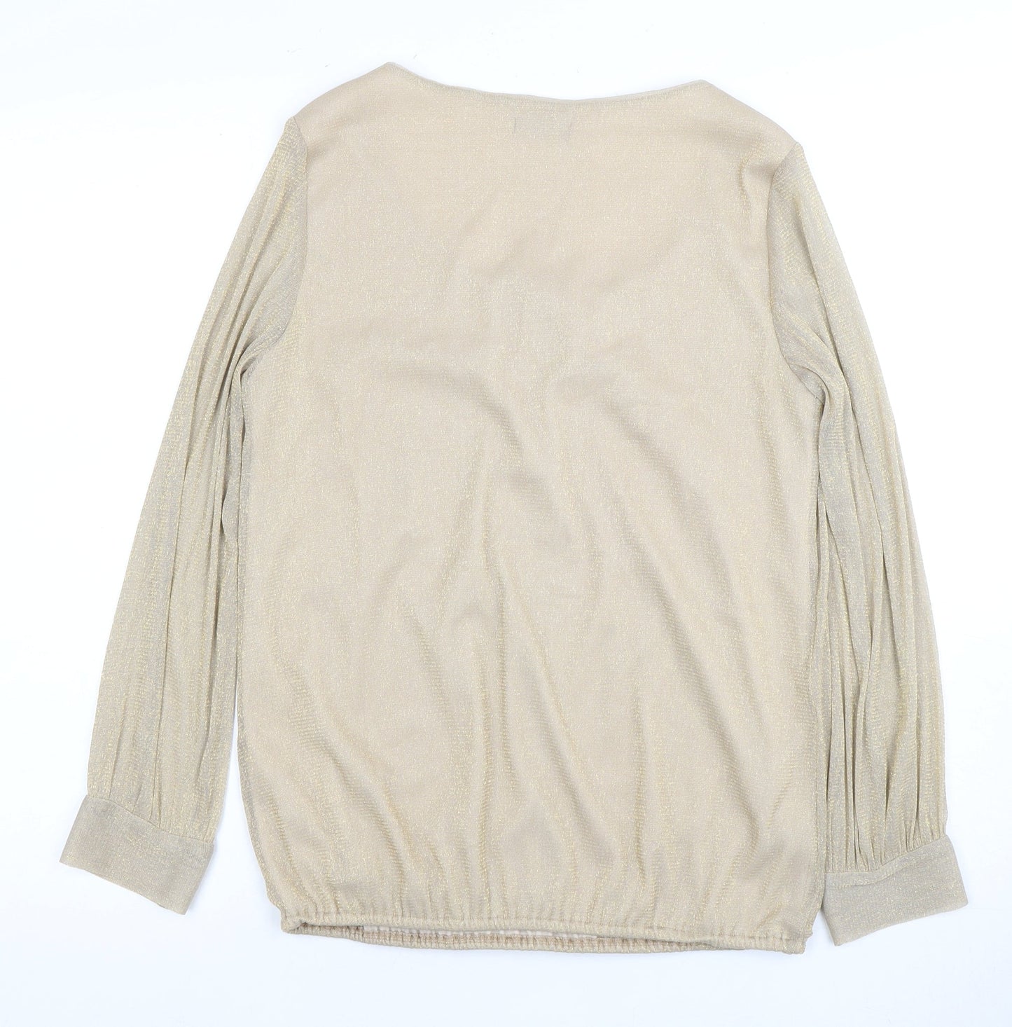 M&CO Women's Gold Long Sleeve Button Blouse Size 12