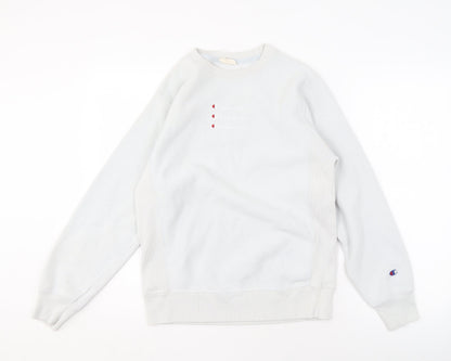 Mens UK Size S Champion White Pullover Sweatshirt