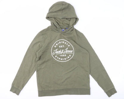Jack & Jones Boys Green Pullover Hoodie, Size 12 Years