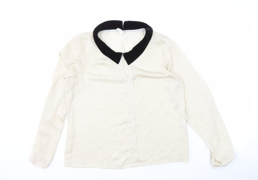 Womens UK Size L VERO MODA Ivory Basic Blouse