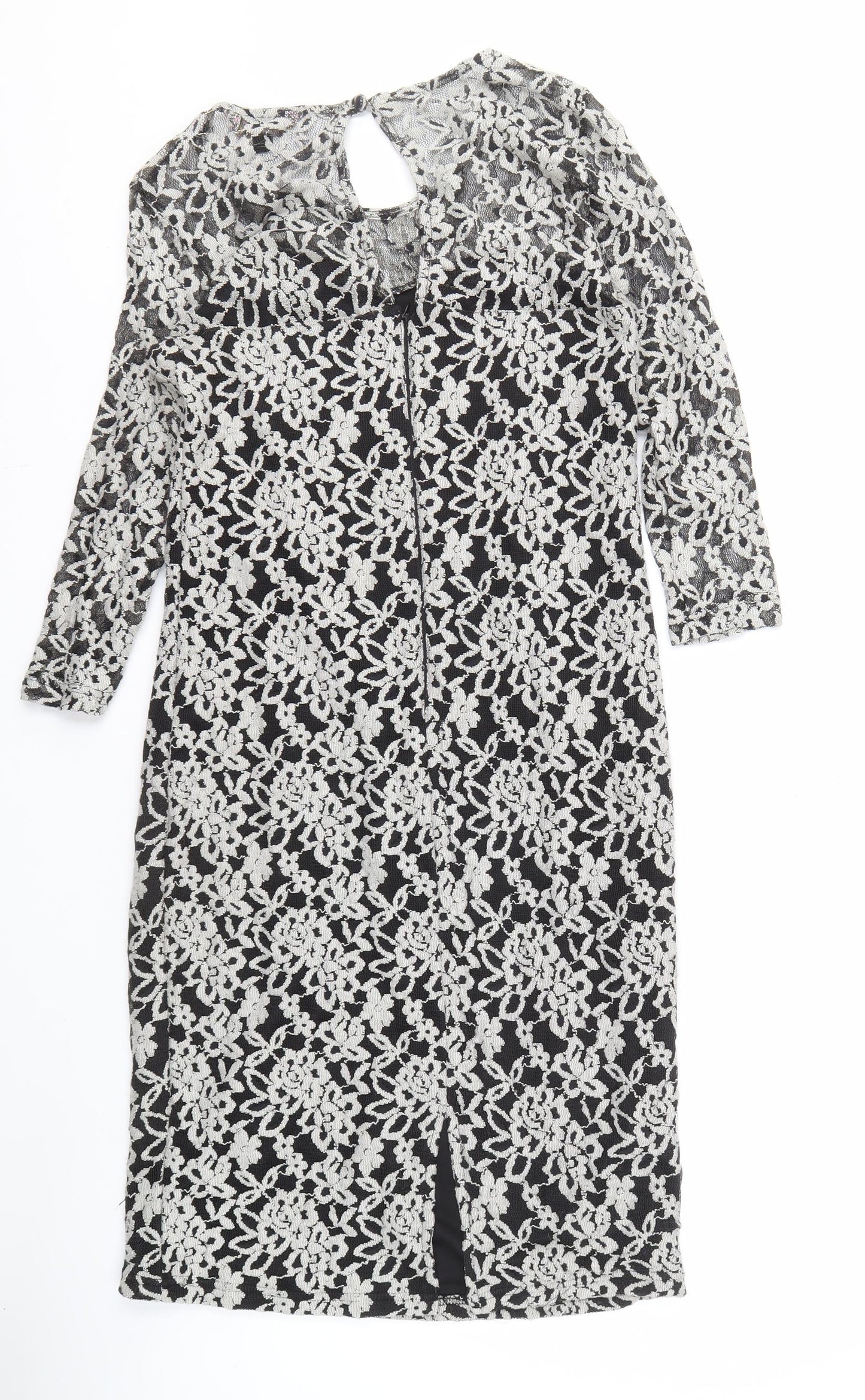 Joe Browns Women's Black Ivory Lace Sheath Dress Size 14