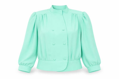 Womens UK Size 12 Berkertex Green Basic Blouse