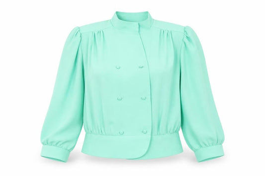 Womens UK Size 12 Berkertex Green Basic Blouse