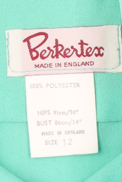 Womens UK Size 12 Berkertex Green Basic Blouse