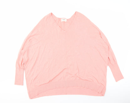 Hush Women's Pink V-Neck Knit Pullover Jumper
