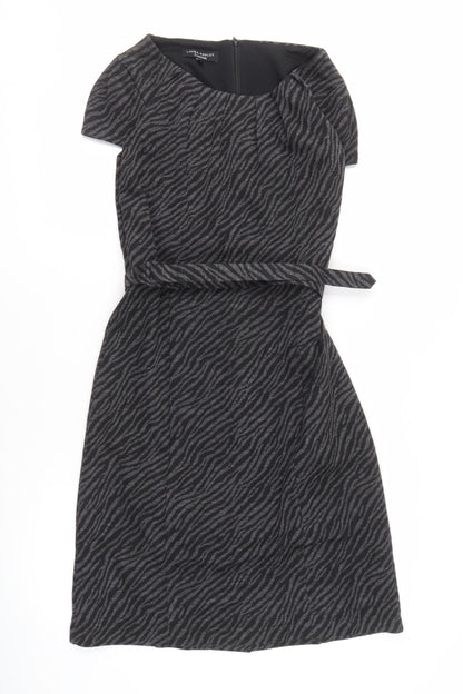 Laura Ashley Women's Black Animal Print Dress Size 12