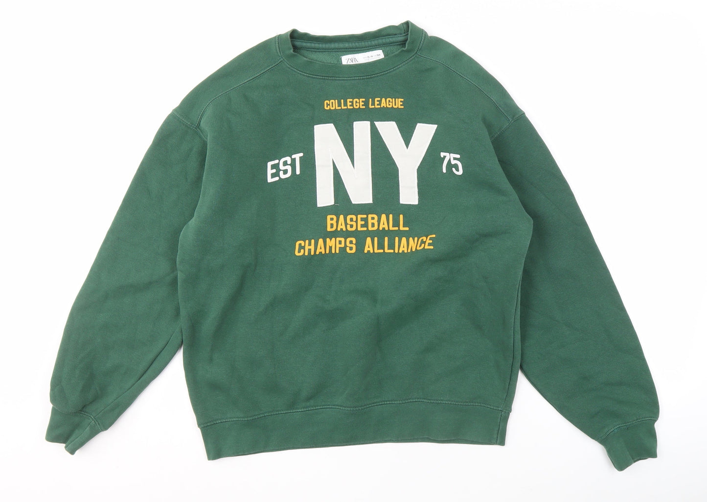 Zara Boys Green Graphic Print Sweatshirt 13-14 Years