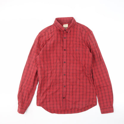 Louis Philippe Men's Red Check Extra Slim Fit Shirt