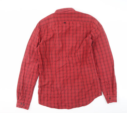 Louis Philippe Men's Red Check Extra Slim Fit Shirt