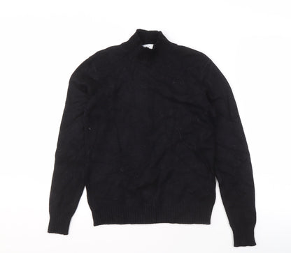 VILA Black Pullover Jumper M Unisex High Neck Knit