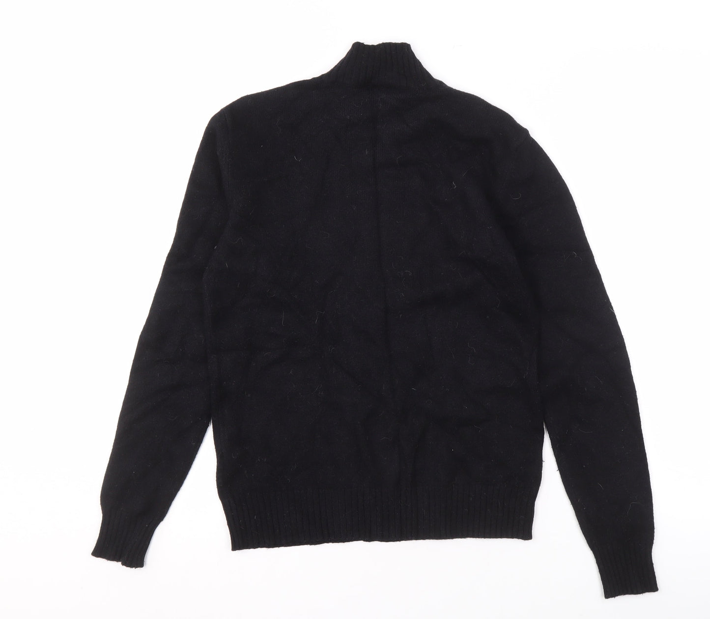 VILA Black Pullover Jumper M Unisex High Neck Knit