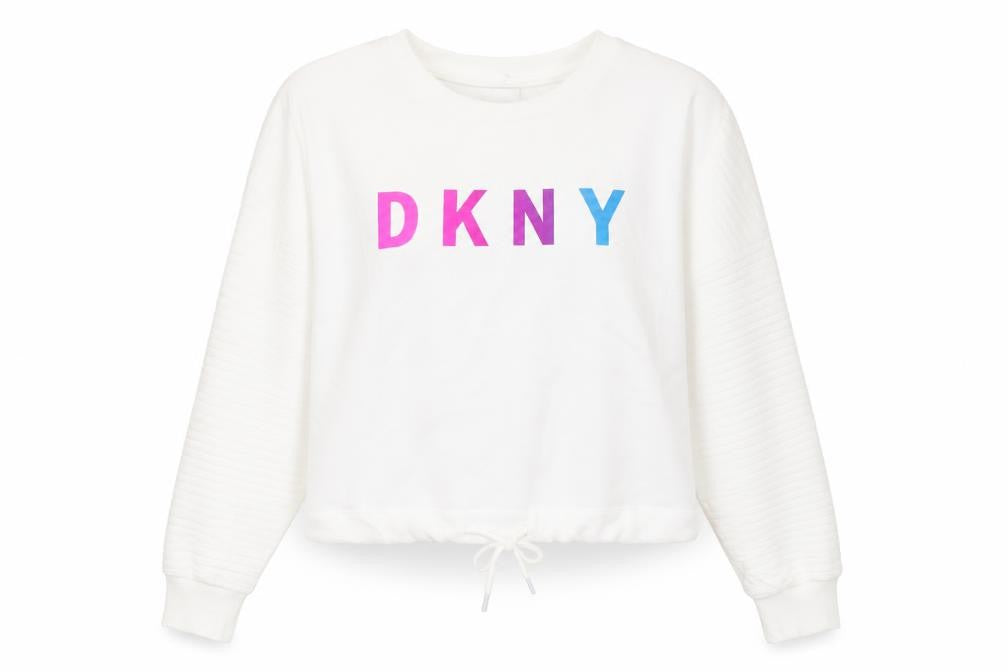 Womens UK Size 10 DKNY White Pullover Sweatshirt